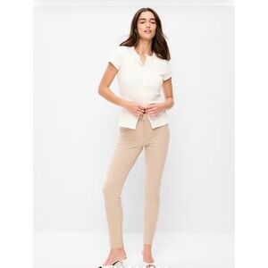 Old Navy Pixie Skinny Pants Size 8 High Rise Khaki Tan Work Pants Lot of 2